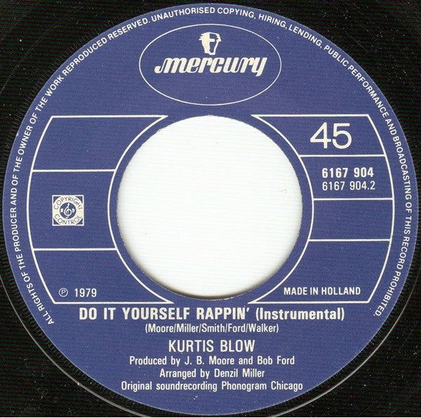 Kurtis Blow : Rappin' (7", Single)