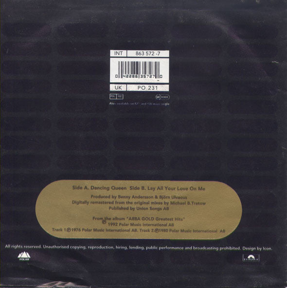 ABBA : Dancing Queen/Lay All Your Love On Me (7", Single)