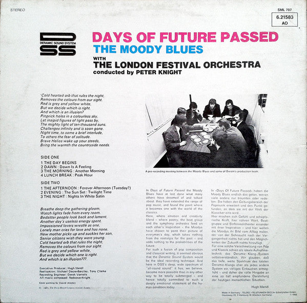 The Moody Blues With The London Festival Orchestra* : Days Of Future Passed (LP, Album, RE)