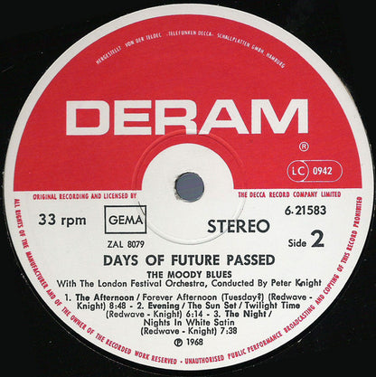 The Moody Blues With The London Festival Orchestra* : Days Of Future Passed (LP, Album, RE)