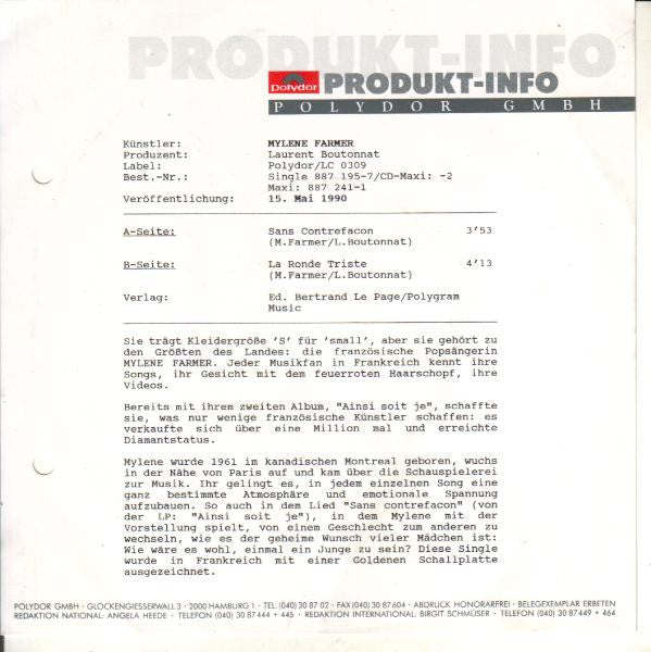 Mylene Farmer* : Sans Contrefaçon (7", Single)