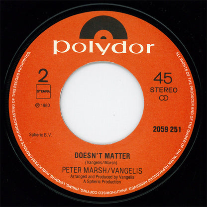 Peter Marsh & Vangelis : Don't Be Foolish (7", Single)