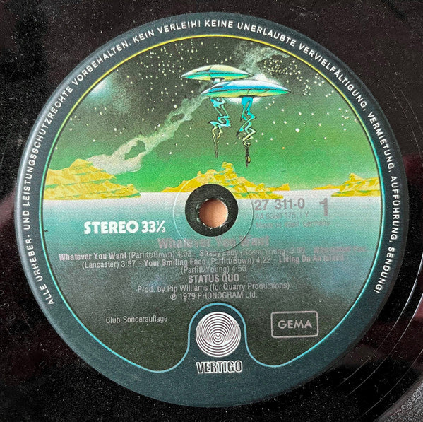 Status Quo : Whatever You Want (LP, Album, Clu)