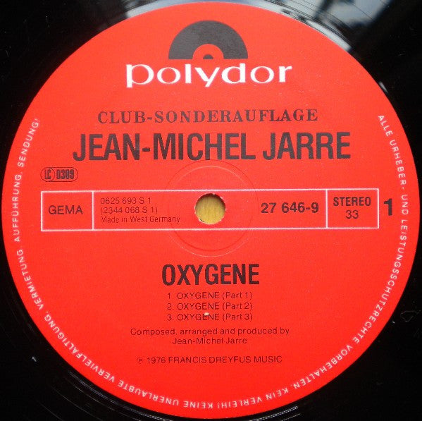 Jean Michel Jarre* : Oxygene (LP, Album, Club)