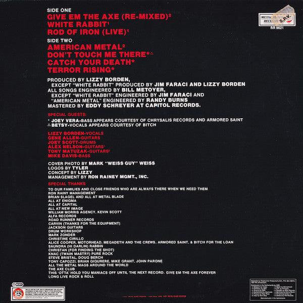 Lizzy Borden : Terror Rising (LP)