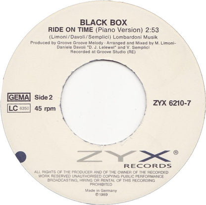 Black Box : Ride On Time (7", Single)