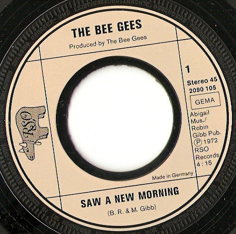 The Bee Gees* : Saw A New Morning (7", Single)