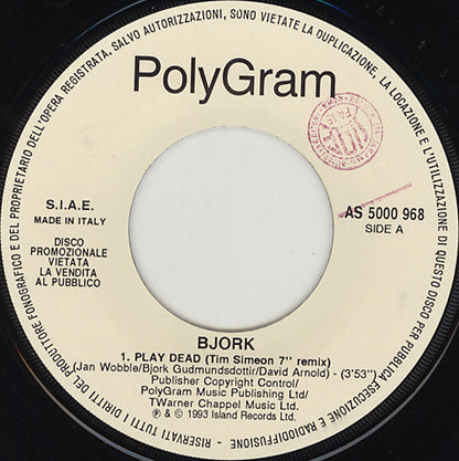 Bjork* / Wet Wet Wet : Play Dead / Cold Cold Heart (7", Jukebox, Promo)