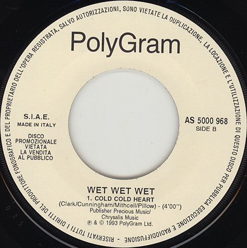 Bjork* / Wet Wet Wet : Play Dead / Cold Cold Heart (7", Jukebox, Promo)