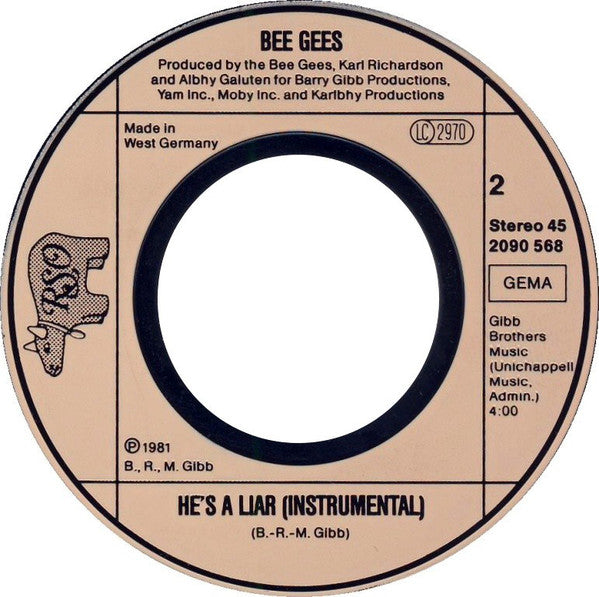 Bee Gees : He's A Liar (7", Single)