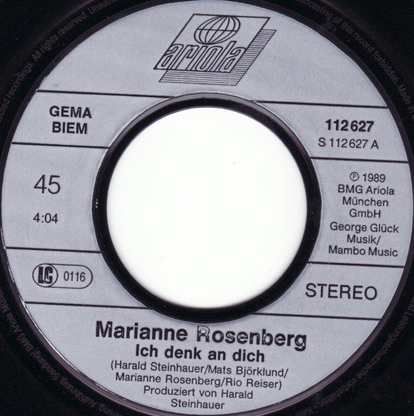 Marianne Rosenberg : Ich Denk An Dich (7", Single)