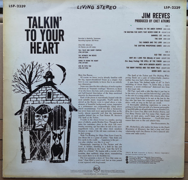 Jim Reeves : Talkin' To Your Heart (LP, Album)