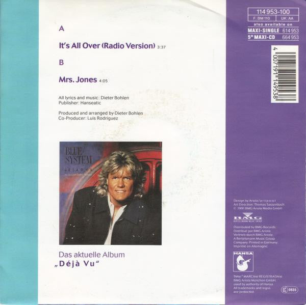 Dionne Warwick & Dieter Bohlen / Blue System : It's All Over (7", Single)