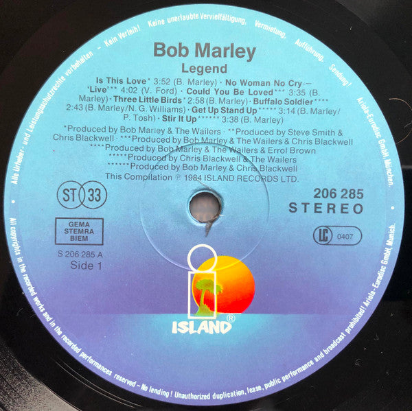 Bob Marley And The Wailers* : Legend - The Best Of Bob Marley And The Wailers (LP, Comp, RE, Gat)