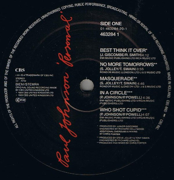 Paul Johnson (2) : Personal (LP, Album)