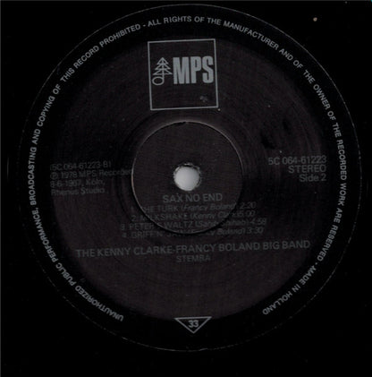 The Kenny Clarke - Francy Boland Big Band* : Sax No End (LP, Album, RE)