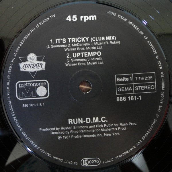 Run-D.M.C.* : It's Tricky (And More) (Remix) (12", Maxi)