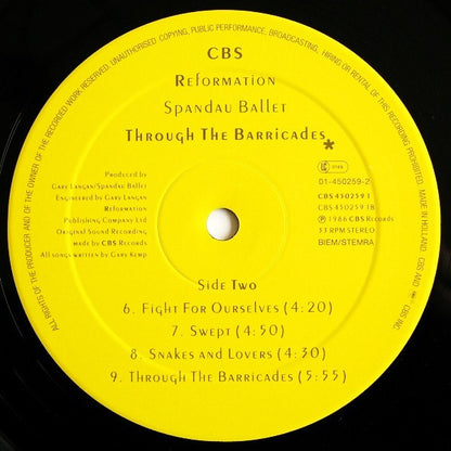 Spandau Ballet : Through The Barricades (LP, Album)