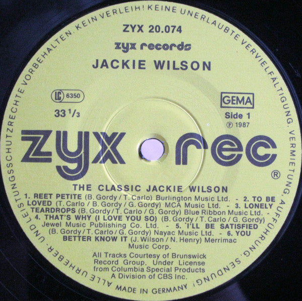 Jackie Wilson : The Classic Jackie Wilson (2xLP, Comp, Gat)