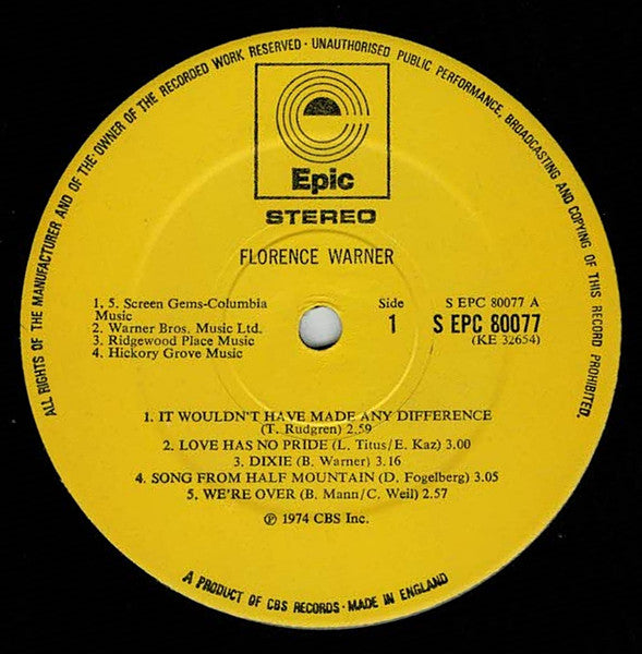 Florence Warner : Florence Warner (LP)