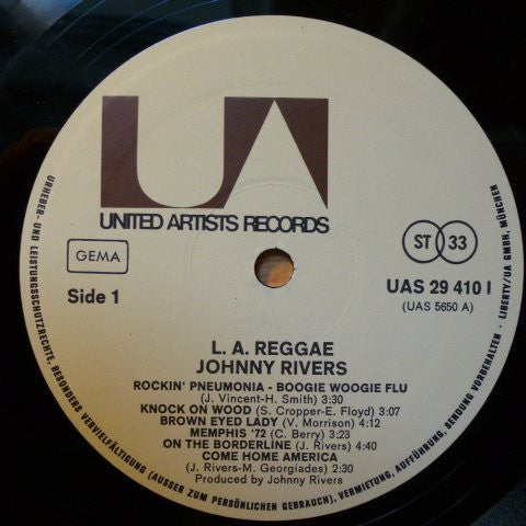 Johnny Rivers : L.A. Reggae (LP, Album)