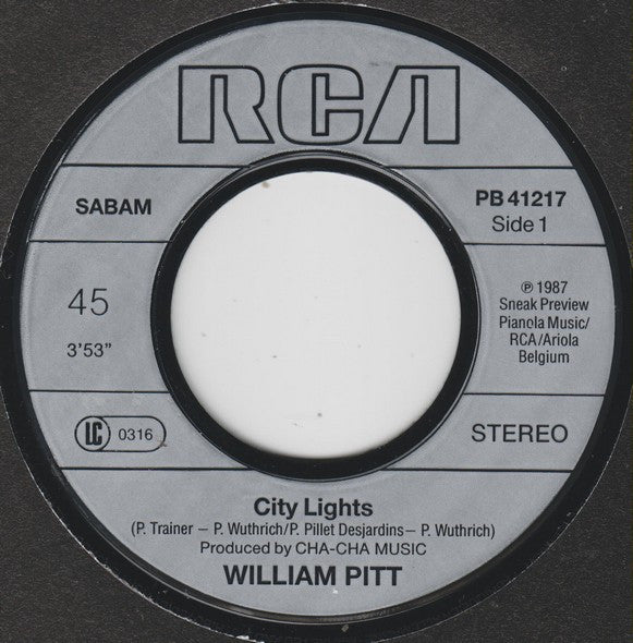 William Pitt : City Lights (7", Single)