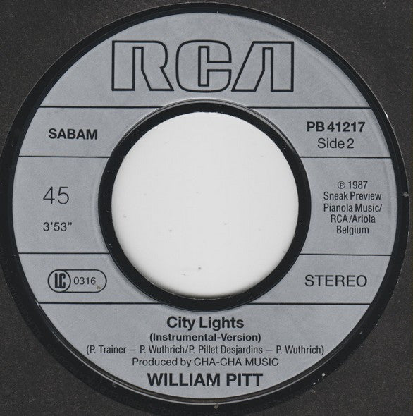 William Pitt : City Lights (7", Single)