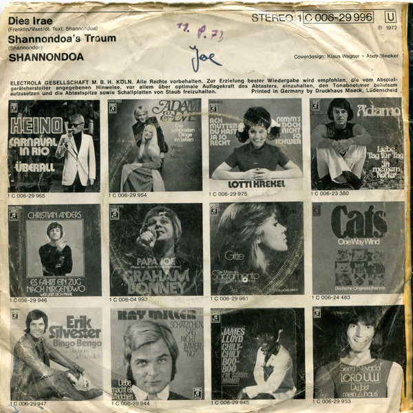 Shannondoa : Dies Irae (7", Single)
