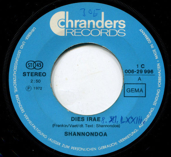 Shannondoa : Dies Irae (7", Single)