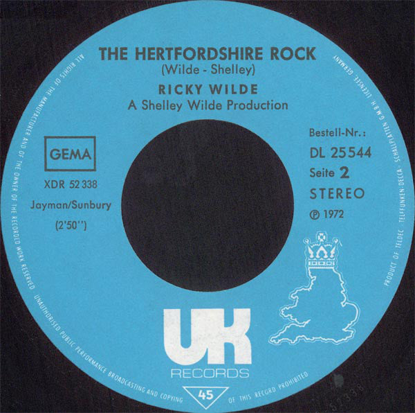 Ricky Wilde : I Am An Astronaut (7", Single)