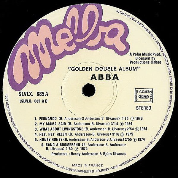 ABBA : Golden Double Album (2xLP, Comp, Gat)