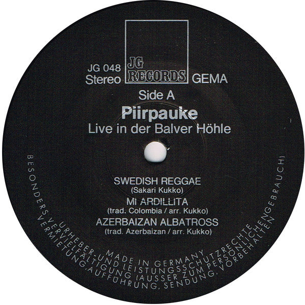 Piirpauke : Live In Der Balver Höhle (Suomi-Jazz From The Folk Roots) (LP, Album)