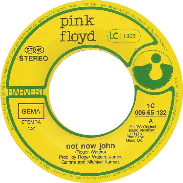 Pink Floyd : Not Now John (7", Single)