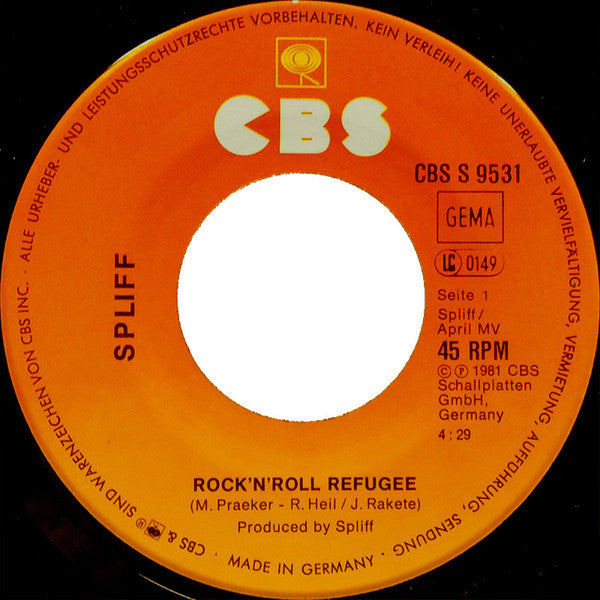 Spliff : Rock'n'Roll Refugee / Tooled Fool (7", Single)
