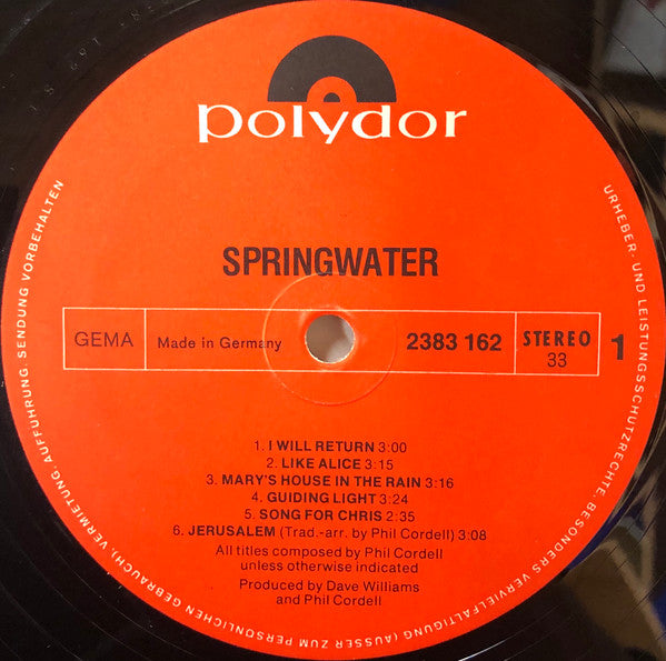 Springwater : Springwater (LP, Album)