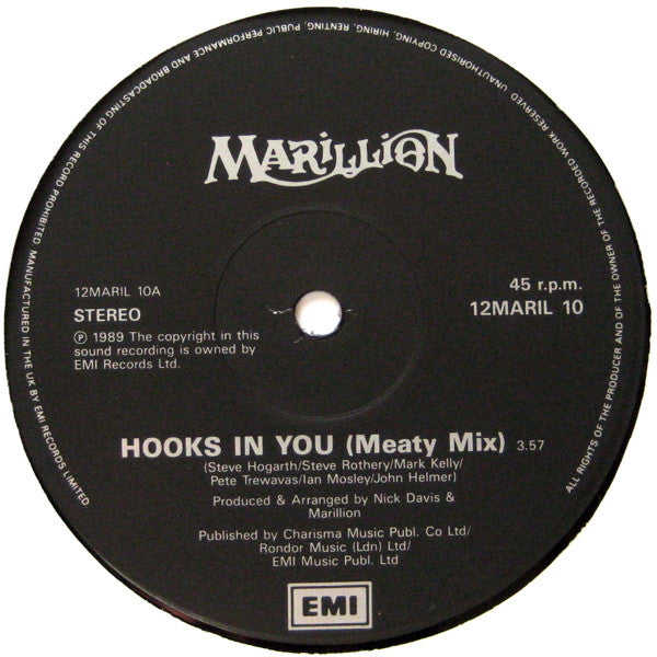 Marillion : Hooks In You (12", Ltd, Pos)