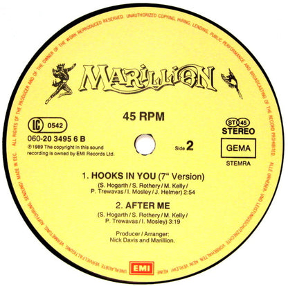 Marillion : Hooks In You (12")