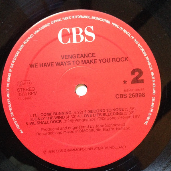 Vengeance (3) : We Have Ways To Make You Rock (LP, Album)