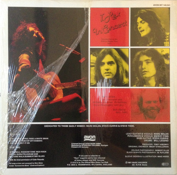 T. Rex : T. Rex In Concert (LP, Album)