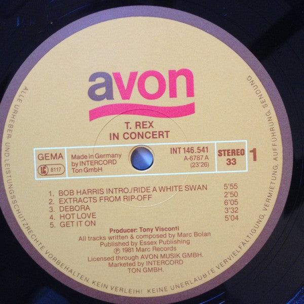 T. Rex : T. Rex In Concert (LP, Album)