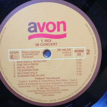 T. Rex : T. Rex In Concert (LP, Album)