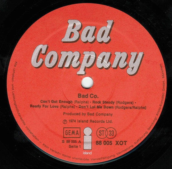 Bad Company (3) : Bad Co. (LP, Album, Gat)