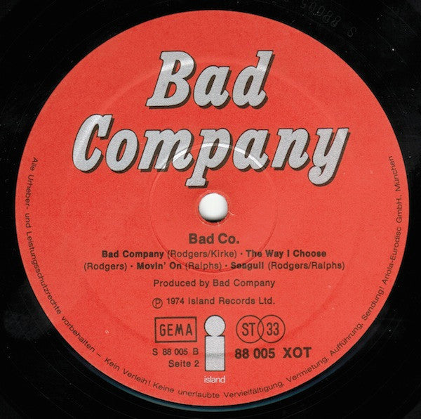 Bad Company (3) : Bad Co. (LP, Album, Gat)