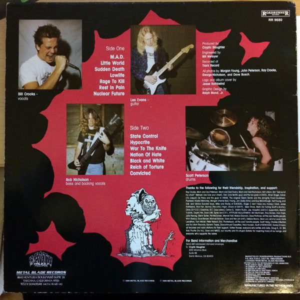 Cryptic Slaughter : Convicted (LP, Album)