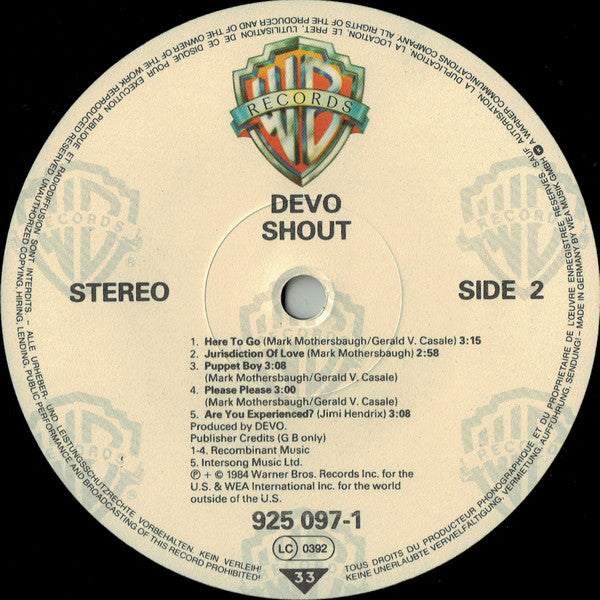Devo : Shout (LP, Album)
