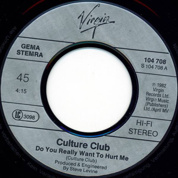 Culture Club : Do You Really Want To Hurt Me (7", Single, Inj)