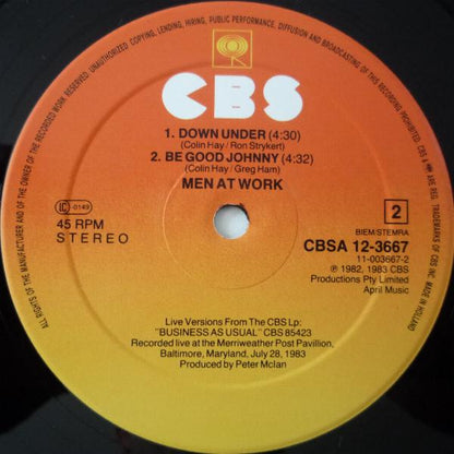Men At Work : Dr. Heckyll & Mr. Jive (12", Maxi)