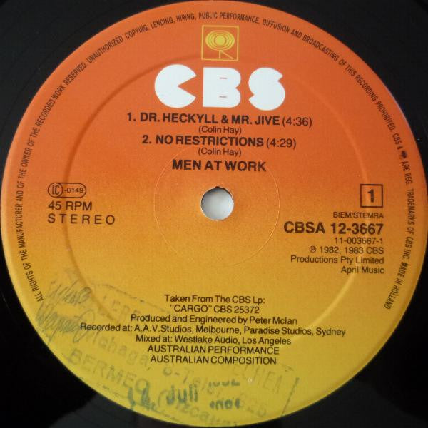 Men At Work : Dr. Heckyll & Mr. Jive (12", Maxi)