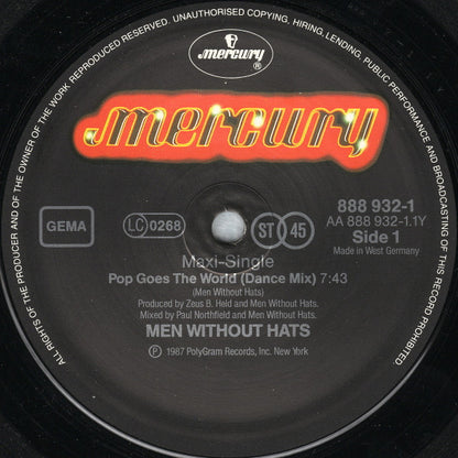 Men Without Hats : Pop Goes The World (12", Maxi)