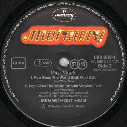 Men Without Hats : Pop Goes The World (12", Maxi)